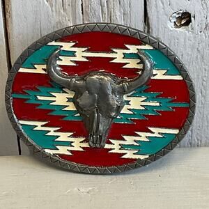 Longhorn‎ Bull Skull Belt Buckle Buckles of America Southwestern Western Style